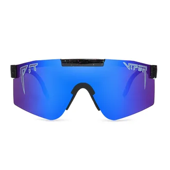 Prabangus butas viršų akiniai tr90 rėmelis Mėlyna veidrodinis objektyvas Vėjo Sporto Poliarizuoti Akiniai nuo saulės aukštos kokybės UV400 Akiniai