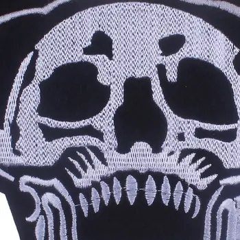 Prajna Išsiuvinėti Kaukolė Aplikacijos Geležies Lopai Drabužius Rider Užsakymą Dviratininkas Punk Dideli Lipdukai T-Shirt 