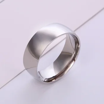 Premium dovanų dėžutėje žiedo išorinio ir vidinio kampo blizgus nerūdijančio plieno žiedas naujas 2021