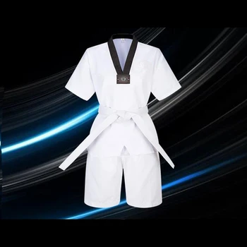 Profesija Balta Taekwondo visiškai Nauja Suaugusiųjų vaikų vaikų Kvėpuojantis medvilnės Taekwondo vienodas Patvirtinta Taekwondo drabužiai