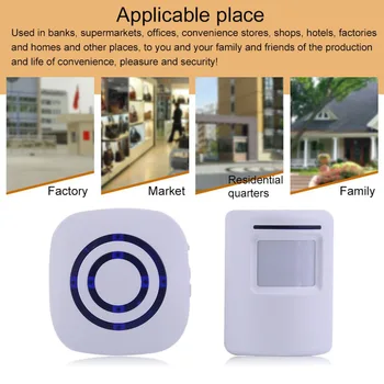 Profesionalios Belaidės Skaitmeninės Doorbell su PIR Jutiklis Spindulių Detektorių, Indukcijos Signalizacijos Durų Bell Home Security 2017 Nauja