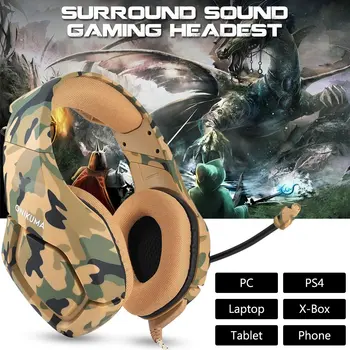 Profesionalus Stereo Gaming Ausinės Surround Sound Over-Ear Ausinės su Triukšmo Panaikinimo Mic Ausinės už PS4 Xbox Vienas PC