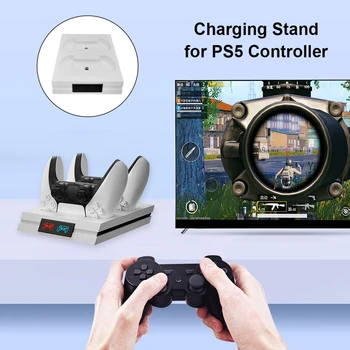 PS5 Valdytojas Įkroviklis Dual USB Krovimo Doko Stotis LED Indikatorius Nuimamas Įkrovimo lizdas Stovėti Playstation 5 Gamepad