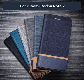 PU Odos Atveju Xiaomi Redmi 7 Pastaba Verslo Telefoną Atveju Xiaomi Redmi 7 Pastaba Pro Flip Book Atveju Xiaom Redmi 7 Dangtis