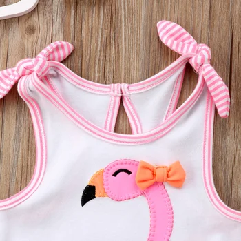 Pudcoco Baby girl Bodysuits MUMS Naujagimių Mados Mielas Pyplys Baby Girl Flamingo Jumpsuit Playsuit Komplektus Drabužių