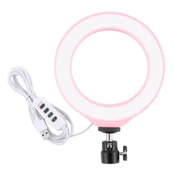 PULUZ 6.2 colių 12cm USB 3 Rūšių Pritemdomi LED Žiedo Vlogging Fotografijos Vaizdo Žibintai su Šalto Batų Trikojo Kamuolį Galva Selfie Šviesos