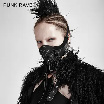 Punk Rave Nauja Gotikos Steampunk Garo Rock Moterų, stilingas fahison Pin KAUKĖ S182