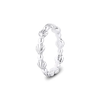 Puošnios Seashell Juostos Žiedas Autentiški 925 Sterlingas sidabro Papuošalai Žiedas Moters Europos Stiliaus Sidabro Žiedai, Papuošalai Priėmimo