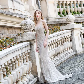 Putojantis Chaki Deimantų Ilgai Prom Dresses Backless Dirželiai Undinė Oficialų Vakare Gown Šalis Suknelė Rūbeliai De Soirée