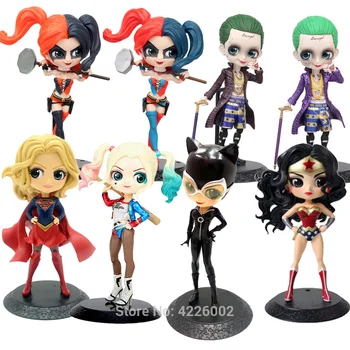 Q posket Įdomu Moteris Harley Quinn Joker Superhero PVC Veiksmų Skaičius, Anime Figūrėlės Kolekcionuojamos Lėlės, Žaislai Vaikams