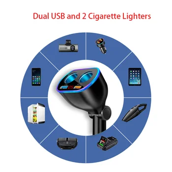 QC 3.0 Automobilio Cigarečių Degiklio Lizdo Kištukas 12v į 24v LED USB Įkroviklis Adapteris USB Automobilinis Įkroviklis, Mobiliųjų Telefonų, MP3 DVR Priedai