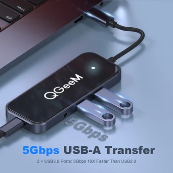QGeeM 8 Prievadai USB C Centru 