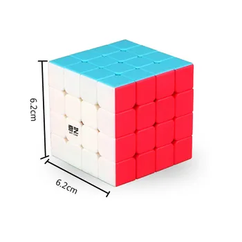Qiyi Mofangge 4x4x4 Magija Neo Kubas Šviečia Stickerless 4 4 Cube Cubo Magico Įspūdį Dovana Žaislai Vaikams Kubo Galvosūkis