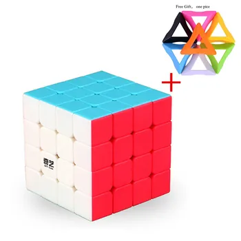 Qiyi Mofangge 4x4x4 Magija Neo Kubas Šviečia Stickerless 4 4 Cube Cubo Magico Įspūdį Dovana Žaislai Vaikams Kubo Galvosūkis