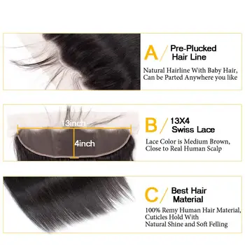 QT Žmogaus Plaukų Ryšulius Su Priekinės Uždarymo 13x4 Tiesiai Brazilijos Plaukų 3 ryšulius Su Priekinės Remy Hair Extension