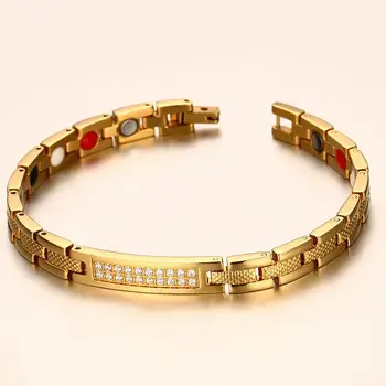 QWC SG20 atvykimo mados papuošalai moterims gimtadienio dovana geriausia pardavimo aukso spalvos apyrankė meilužis apyrankę apie 17cm dydžio Magnetas