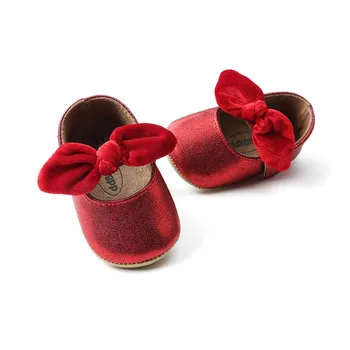 Raudona PU Kūdikių Bateliai 2020 M. pirmasis Kūdikių vaikštynės Lankas soft soled Naujagimių Bebe Merginos Sneaker Prewalker kūdikių mokasinai