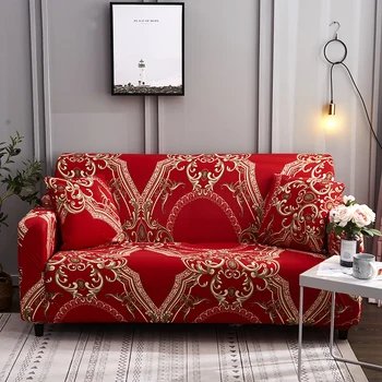 Raudona Tampus Sofa Cover Royal Stiliaus Slipcover Elastinga Sofos Padengti Įtampa Apima Kambarį