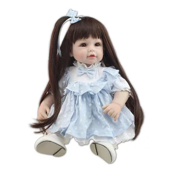 Realista Reborn Baby Doll 52cm Minkšto Silikono Bebe Atgimsta Menina Ilgi Plaukai Princesė Bamblys Lėlės Žaisti Namuose Boneca Mergina Žaislai
