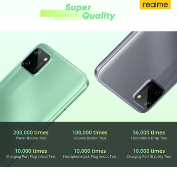 Realme C11 Mobiliųjų Telefonų 6.5 colių 5000mAh Didelis Baterijos 40days Ilgai veikiant Budėjimo režimu, 3-Card Lizdas, Android Smartfon, 13MP Kamera Telefono