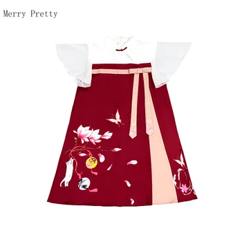Red Kinijos cheongsam suknelė Moterims gėlių peinr nėrinių aukštis juosmens Suknelė 2020 metų vasaros trumpomis rankovėmis kelio lengh straigt Suknelė