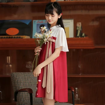 Red Kinijos cheongsam suknelė Moterims gėlių peinr nėrinių aukštis juosmens Suknelė 2020 metų vasaros trumpomis rankovėmis kelio lengh straigt Suknelė