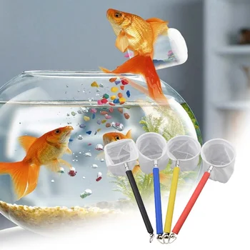Reguliuojamas Apvalios 3D Akvariumo Žuvų Bakas Sugauti Net Nerūdijančio Plieno Mini Lazdele Žvejybos Lauko Apvalus Kišenėje Krevečių Žvejybos Tinklai