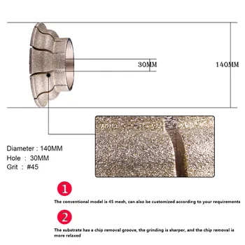 RIJILEI 140MM Electroplated Diamond Krašto Profilio Varantys Stone Krašto Profilio Formavimo Mašina Marmuro Deimantų Šlifavimo Ratas DE08