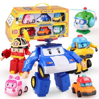 Robocar Korėja Robotas Vaikams, Žaislai Transformacijos Anime Veiksmų Skaičius, Poli Gintaro Roy Žaislai Vaikams Playmobil Juguetes Su Dėžute
