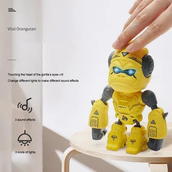Robotai Žaislai, Gorila Lydinio Su Garso Ir Šviesos Pasukti Sąnarių Mobiliųjų Telefonų Turėtojas Indukcijos Robotas Vaikams Gimtadienio Dovanos