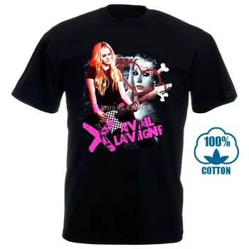 Rock&Rollman Avril Lavigne Marškinėliai Roko Grupė H395 Mens Aukštos Kokybės Spausdinta Viršūnes Tees Juodos Spalvos Trumpomis Rankovėmis Tshirts 012582