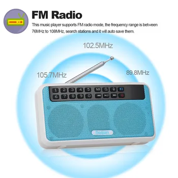 Rolton E500 6W Nešiojamas Skaitmeninis FM Radiją, Bevielį 