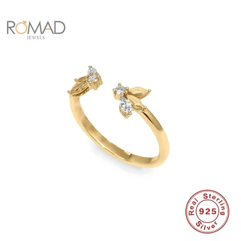 ROMAD 2020 Mini Bičių Diamond Engagement Atidaryti Žiedas 925 Sterlingas Sidabro Originalus Žiedai Moterims, Juvelyriniai dirbiniai Didmeninė Pendientes