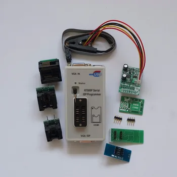 RT809F USB PC Remonto Įrankiai, Programuotojas +7 Adapteriai+SOP16 SOP20 IC Įrašą LCD Reader LCD BIOS ISP/ USB/ VGA