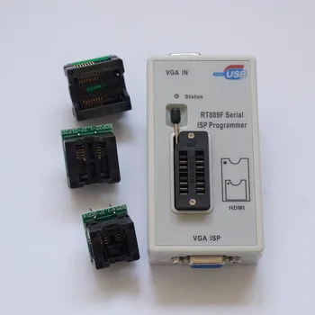 RT809F USB PC Remonto Įrankiai, Programuotojas +7 Adapteriai+SOP16 SOP20 IC Įrašą LCD Reader LCD BIOS ISP/ USB/ VGA