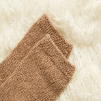 Rudenį ir Žiemą Naujas Stilius Vilnos butas Moterų Kojinės Laimingas Kojinės Gryna spalva 7 dieną kojinės 2 Poros (siuntos)