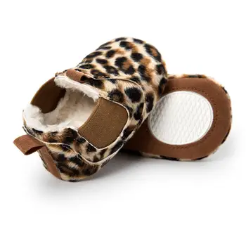 Rudenį Kūdikių Bamblys Leopard PU Odos Bateliai Naujagimiui mergina pirmos walker sportbačiai, avalynė vaikiška klasikinis laisvalaikio bateliai