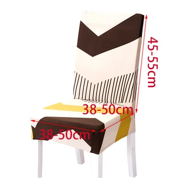 Ruožas Spandex Valgomasis Kėdė Padengti Nuimamas Sėdynės, Kėdė Raštas Padengti Geometrinis Biuro, Virtuvės Anti-purvinas Sėdynės Atveju 1PC
