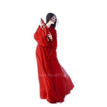 Rytų Tradicinės Kinų Hanfu Suknelė Moterims Tvirtą Raudona Plius Dydis Šifono Liaudies Šokių Kostiumai Moterų Derliaus Tango Kostiumas
