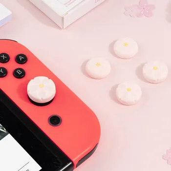 Sakura Nykščio Rankena Bžūp Nintendo Jungiklis Silikono Rokeris Bžūp JoyCon Padengti Shell Kreiptuką Atveju Nintendo Jungiklis Priedai