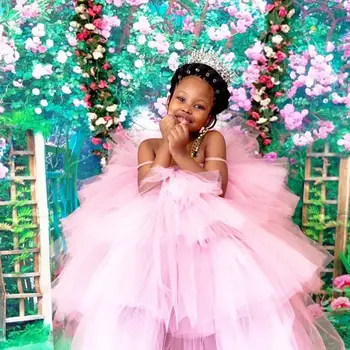 Saldus Mergaičių Susiėmę Pakopų Tiulio Sijonai 2020 Photoshoot Ilgai Tutu Sijonas Elastinga Juosmens Oficialią Dėvėti Vaikams Birthday Party Dress Suknelė