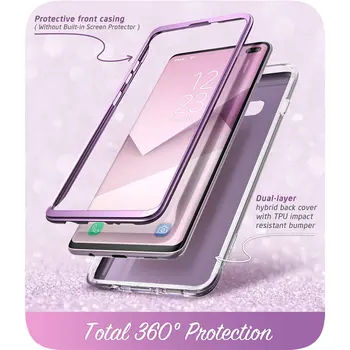 Samsung Galaxy S10 Plus Atveju 6.4 colių i-Blason Cosmo viso Kūno Blizgučiai Marmuro Padengti Atveju BE Built-in Screen Protector