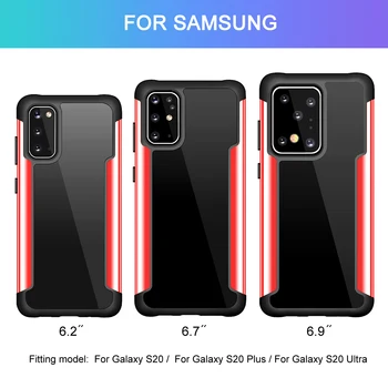 Samsung Galaxy S20 Ultra A50 10 Pastaba S10 Plius A20 A30S Kristalų Hibridas Bamperis Aišku, TPU PC Akrilo Galinį Dangtelį Telefonas Atvejų