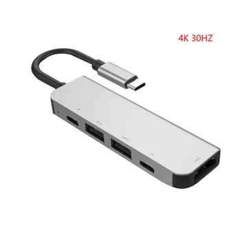 Sandėlyje 6 1 USB 3.0 Didelio Greičio Prievadų Tipas-C Hub Usb-C 4K 30HZ HD Nešiojamas Rj45 Gigabit Ethernet Tinklo PD Hub Karšto