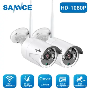SANNCE FHD 1080P IP WiFi Bevielio Vaizdo Kameros Apsaugos Sistemos Kulka sąlygoms atsparios Kameros 100ft Naktinis Matymas Su Smart IR