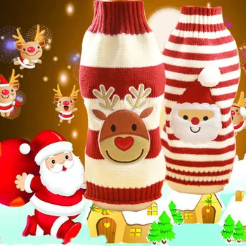 Santa Claus Briedžių Šuo Kalėdų Megztiniai Mažų Šunų Žiemos Prancūzų Buldogas Megztinis Čihuahua Takso Džemperiai Mažylis Drabužiai