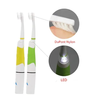 Seago Sonic dantų šepetėlį Elektriniai dantų šepetėliu 5 Teptuku vadovai, Vaikų vaikai Soft Bristle LED lemputė Vaiko Burnos priežiūros SG-618