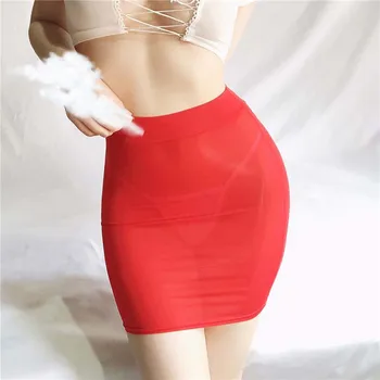 Seksualus sijonas 2020 Ledo šilko Skaidrus ultrashort Stora Sėdmenų Aukšto juosmens naktinis klubas mini sijonai moterų jupe femme faldas korėjos
