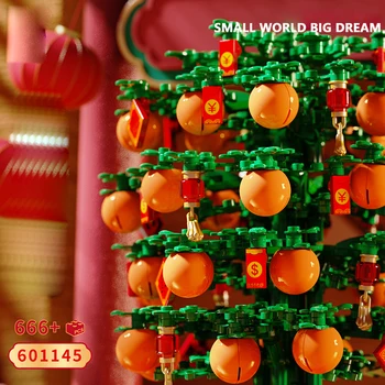 SEMBO Miestas Kūrėjas Kinų naujieji Metai Apelsinų Medis Idėjų SS Su LED Šviesos Muzikos Kūrimo Bloką, Plytas, Vaikams, Žaislas Vaikams Dovanos