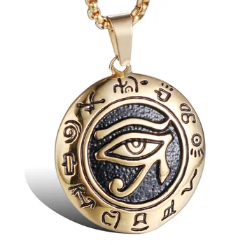 Senovinių Egipto Amuletas Akis Horo Simbolis Nerūdijančio Plieno Karoliai Pakabukas
